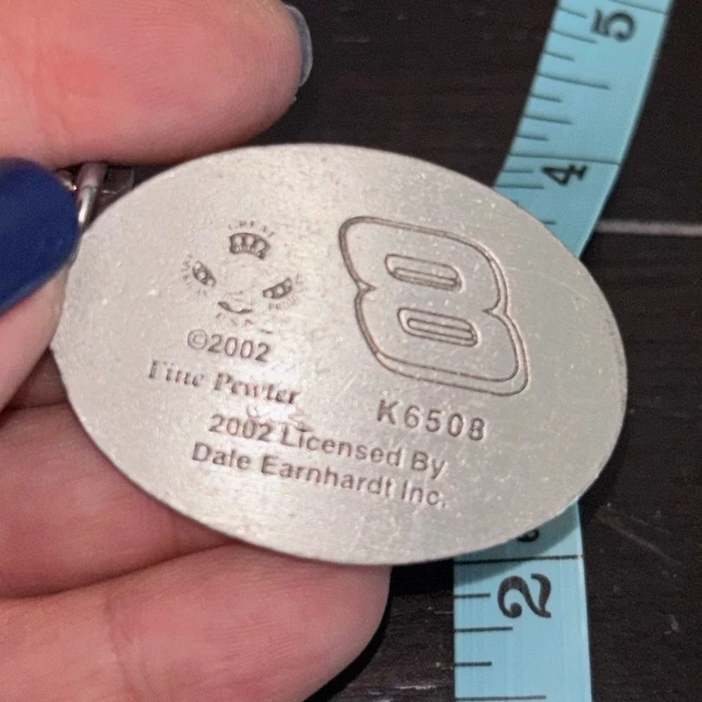 NASCAR | Dale Earnhardt Jr 8 | Budweiser Pewter‎ Keychain | 2002 Licensed